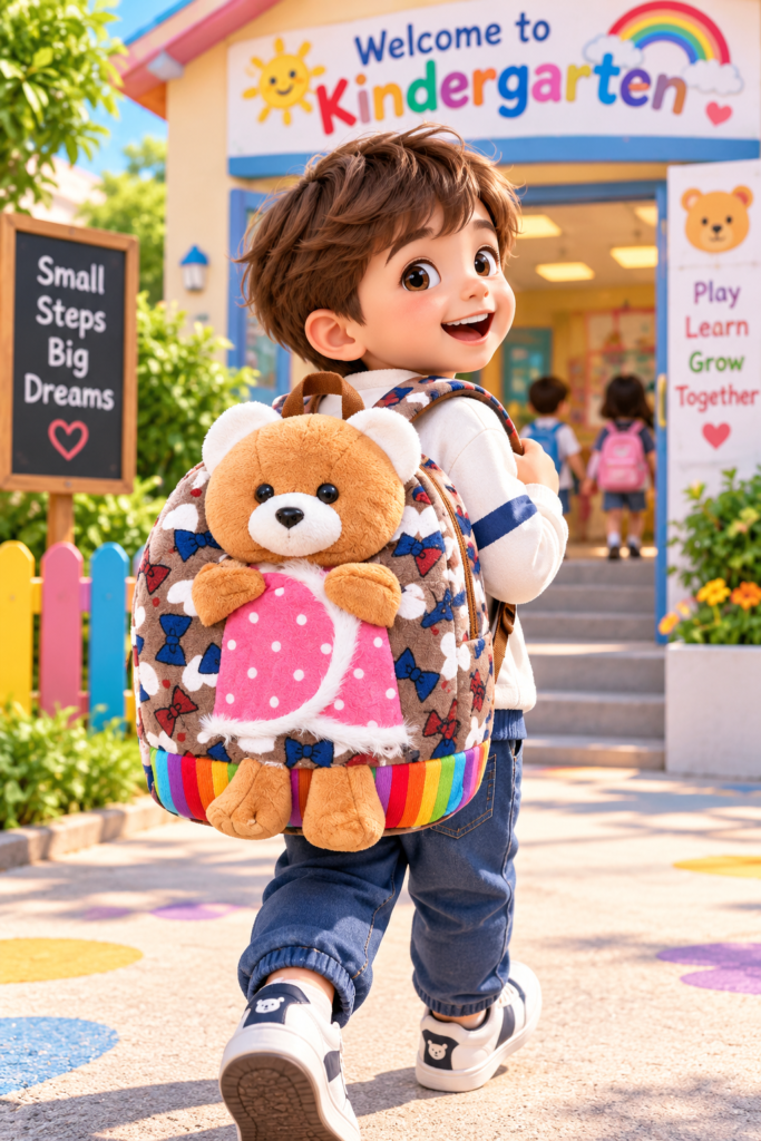 حقيبة روضة الأطفال الدبدوب 🧸🌈