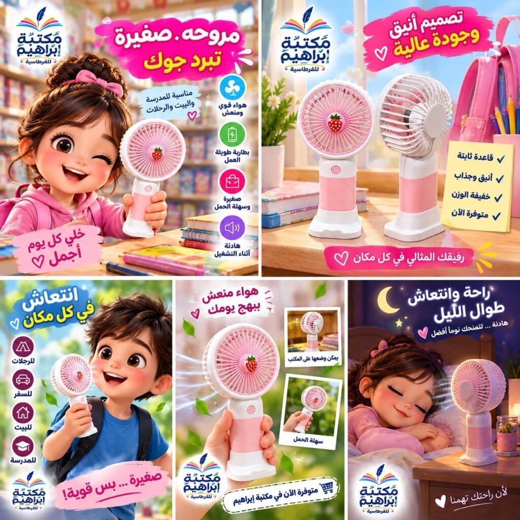 مروحة يدوية محمولة للأطفال