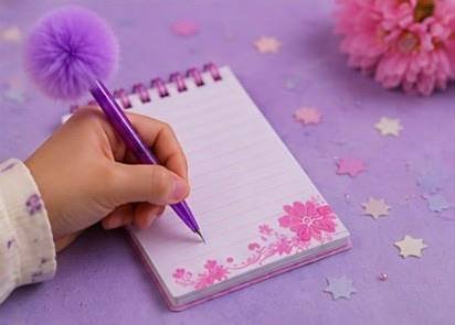 طقم بناتي كيوت – دفتر ملاحظات مع قلم وإكسسوارات شعر 🎀🩷 - الصورة 7