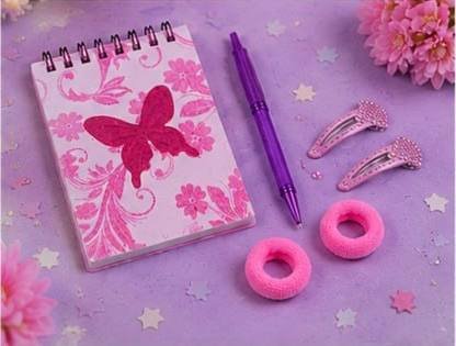 طقم بناتي كيوت – دفتر ملاحظات مع قلم وإكسسوارات شعر 🎀🩷 - الصورة 5